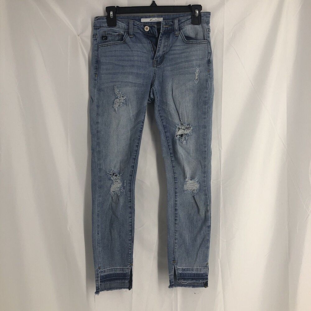 Women’s Kancan Jeans Distressed Light Wash Pants Size 25